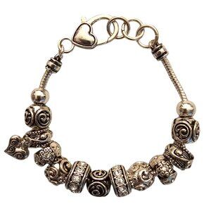 Multi Beaded Charm Bracelet with Lobster Clasp